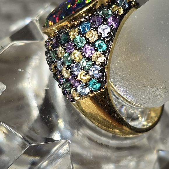 Beautiful Sterling Ring Sim. Fire Opal Mark 925 UTC. - Picture 2 of 6